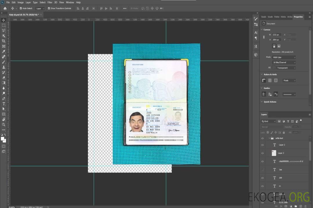 Aspect de la photo d'identité standard australienne template Aspect de la photo d'identité standard australienne template